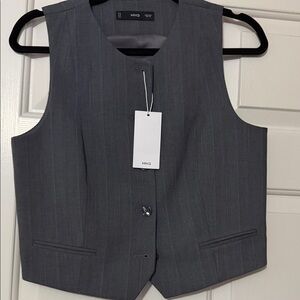 Mango Gray Pinstripe Vest